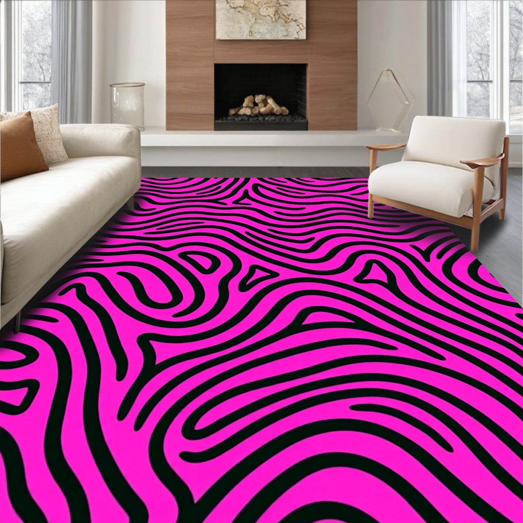 Bold Abstract Striped Flow Rug