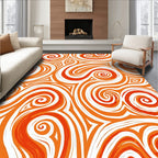 Orange Swirl Abstract Patterned Rug