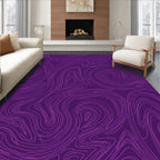 Purple Swirl Abstract Line Art Rug
