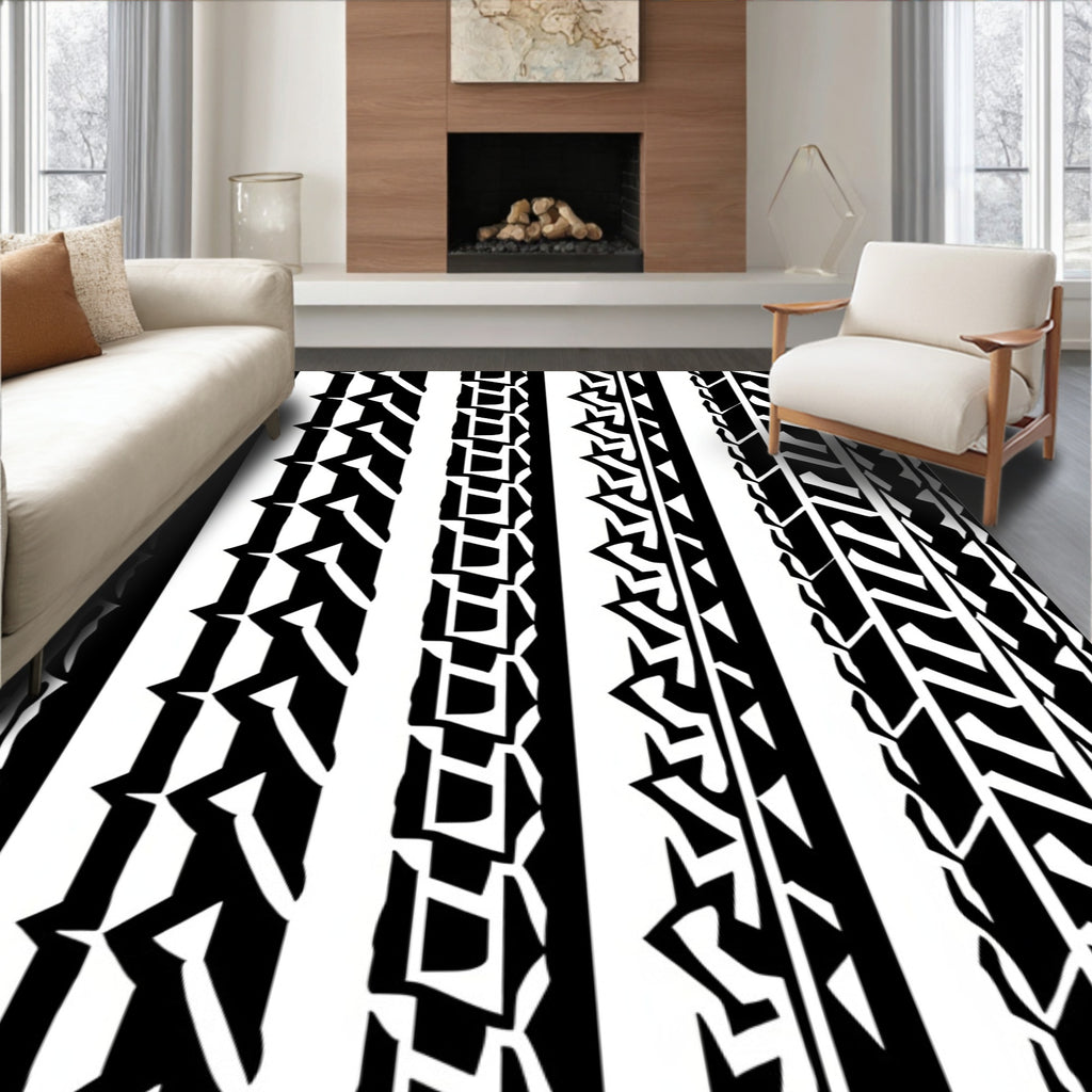 Bold Tribal Stripe Pattern Rug
