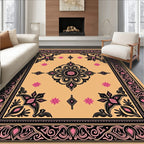 Intricate Floral Medallion Beige Rug