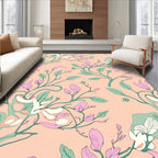 Delicate Floral Spring Vine Pattern Rug