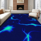 Electric Blue Lightning Swirl Rug