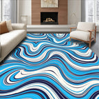 Ocean Swirl Pattern Abstract Rug