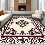 Ornate Floral Scroll Pattern Rug