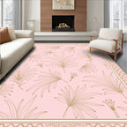 Botanical Palm Leaf Outline Delicate Rug