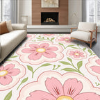 Charming Pink Floral Pattern Rug