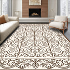 Elegant Floral Vine Scrollwork Design Rug