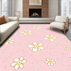 Whimsical Floral Vine Pink Pattern Rug