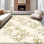 Abstract Swirls Botanical Sketch Rug
