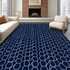 Wavy Honeycomb Geometric Design Rug