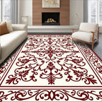 Ornate Scrollwork Botanical Pattern Rug