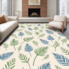 Green Blue Frond Tropical Scatter Rug