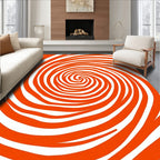 Retro Orange Swirl Pattern Rug