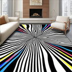 Vibrant Geometric Swirl Graphic Rug