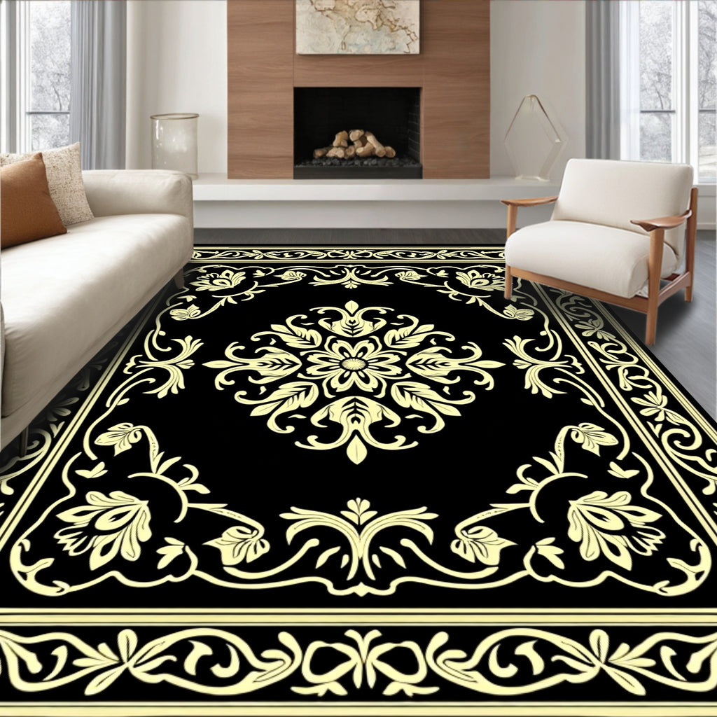Classic Floral Center with Border Pattern Rug