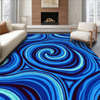 Abstract Swirl Wave Pattern Design Rug