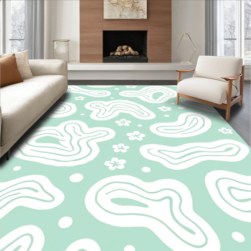 Abstract Organic Forms Flowers Rug