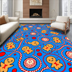 Whimsical Gingerbread Peppermint Swirls Rug