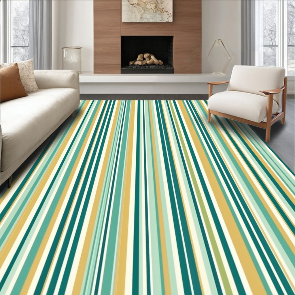Striped Geometric Pattern Rug
