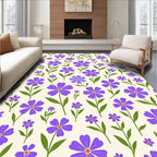 Retro Purple Floral Pattern Rug