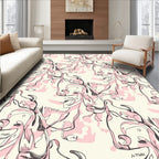 Abstract Flamingo Floral Pattern Rug