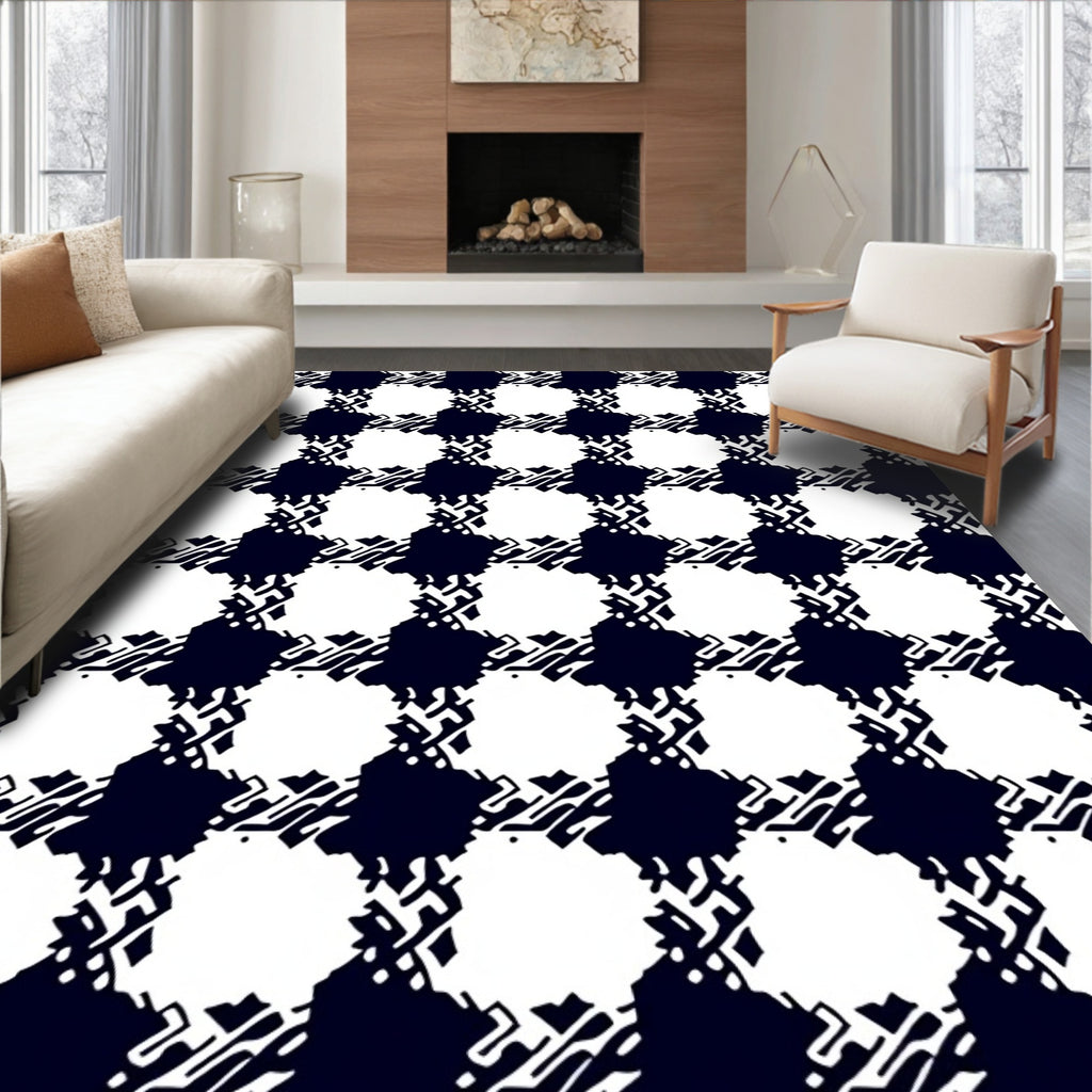 Bold Checkered Abstract Pattern Rug