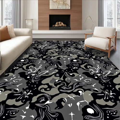 Abstract Camouflage Organic Splatter Design Rug