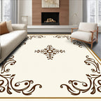 Ornate Scrollwork Accent Design Rug