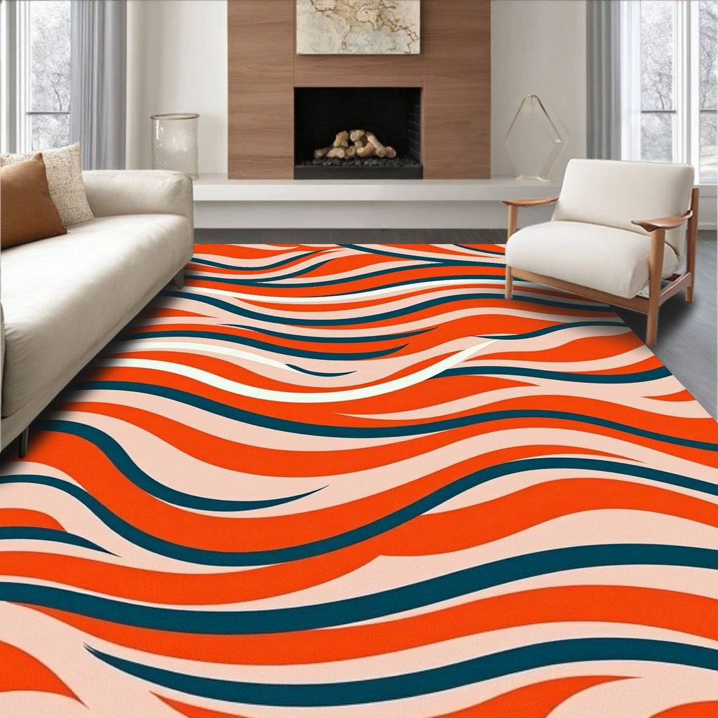 Vibrant Wave Pattern Rug