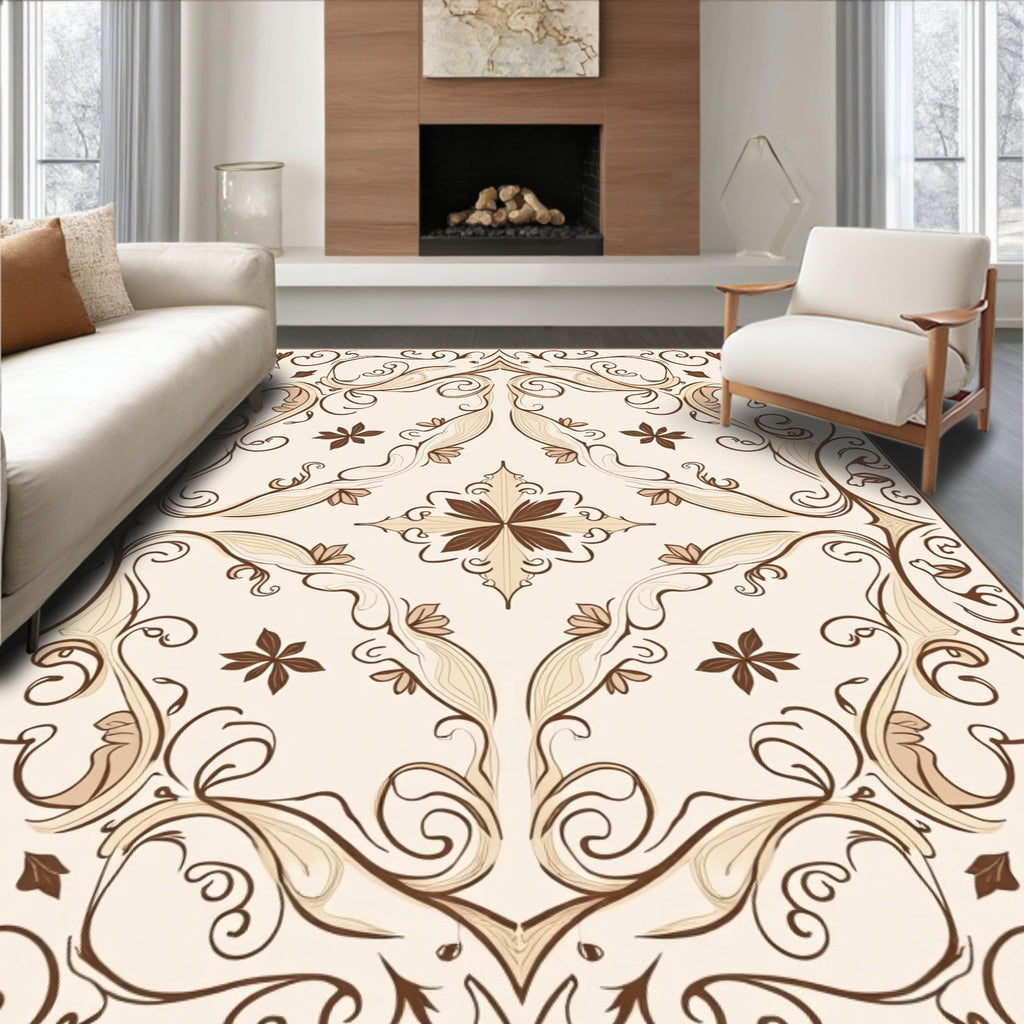 Vintage Floral Swirl Pattern Runner Rug