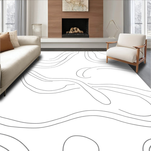 Abstract Flowing Line Art Rug