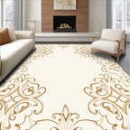 Brown Golden Flourish Pattern Rug