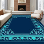 Art Deco Floral Border Design Rug