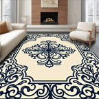 Intricate Floral Scrollwork Patterned Rug