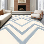 Geometric Chevron Patterned Cool Tones Rug