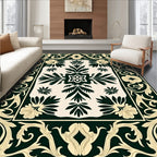Ornate Floral Border Graphic Design Rug