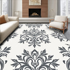 Elegant Floral Scroll Pattern Rug