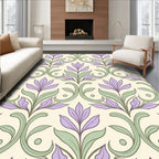Purple Floral Swirl Pattern Rug