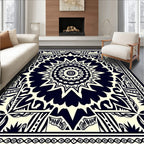 Intricate Star Burst Mandala Pattern Rug