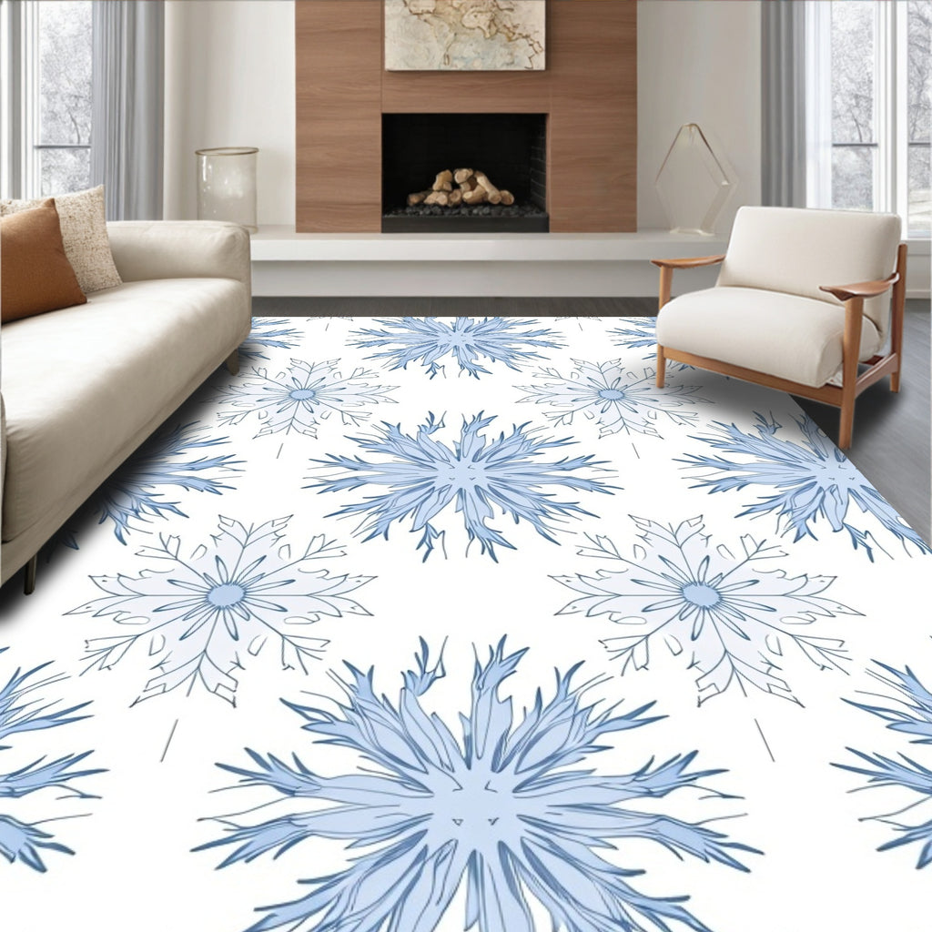 Winter Snowflake Pattern Rug