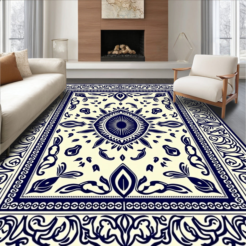 Classic Ornate Floral Mandala Pattern Rug