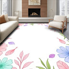 Pastel Floral Botanical Arrangement Rug