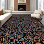 Abstract Swirls In Vibrant Colors Rug