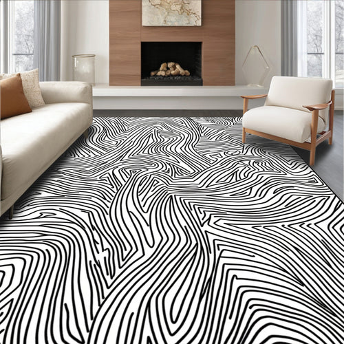 Abstract Contour Line Organic Pattern Rug