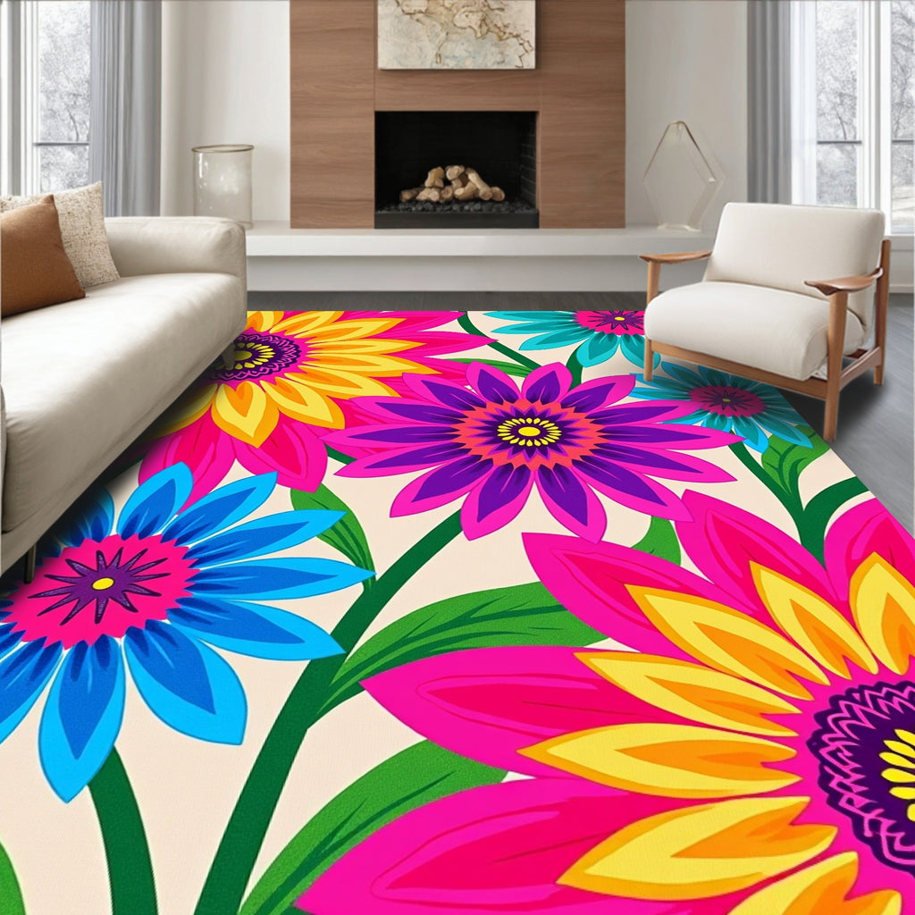Vibrant Floral Pattern Rug