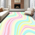Pastel Swirls Wave Pattern Rug