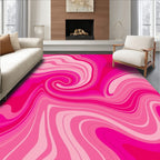 Vibrant Pink Swirl Abstract Design Rug