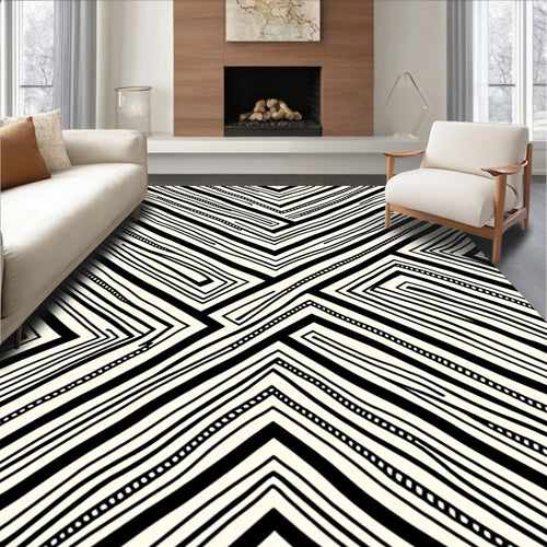Abstract Geometric Lines Design Rug