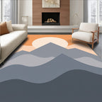 Minimalist Mountain Sun Design Rug
